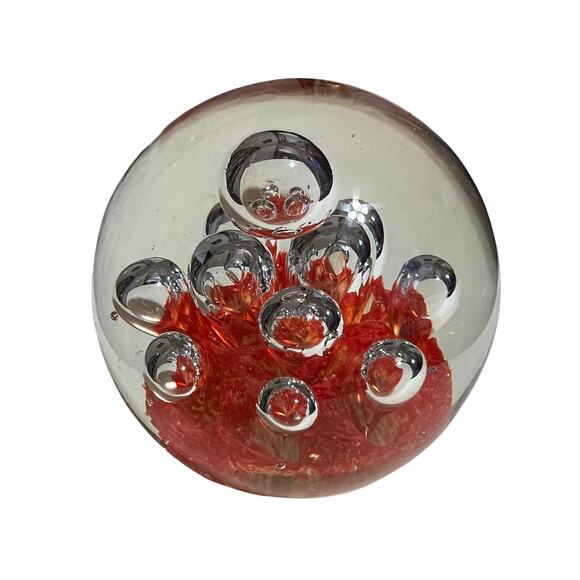 Orange Bubble Paper Weight 11 Inches Around - Picture 1 of 3